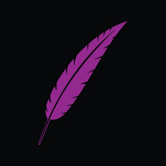 Simple Minimalist Quill Feather for Notary Lawyer or Author Icon Illustration