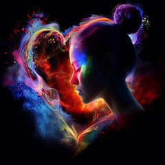 Abstract illustration of the concept of love and emotion