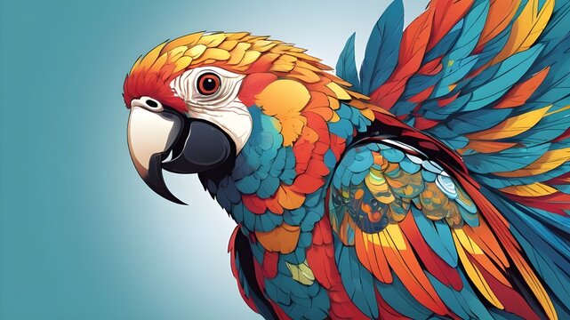 Psychedelic Macow:Abstract Parrot