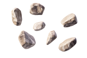 Isolated stones transparent background   rock collection