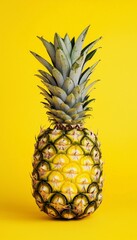 Ananas, tropical vibes, minimalistic design, simple composition, yellow. Generative AI