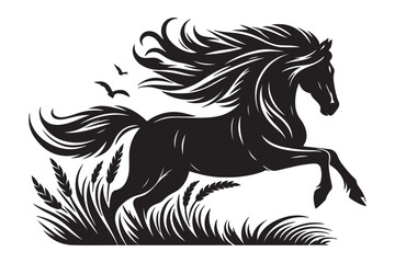 Horse silhouette vector illustration