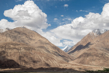 Nubra Vally in Ladakh, India the scenic view of leh ladakh with free space