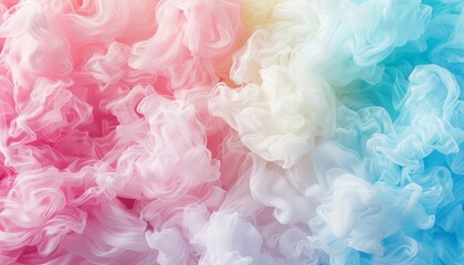 Colorful Cotton Candy in Soft Pastel Color Background Romantic Pastel Texture Background
