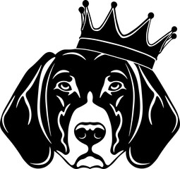 American English Coonhound Wearing A Crown