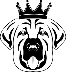 Anatolian Shepherd Wearing A Crown