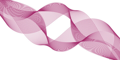 Abstract pink color wave element for design. Digital frequency track equalizer. Stylized line art background. Vector illustration.