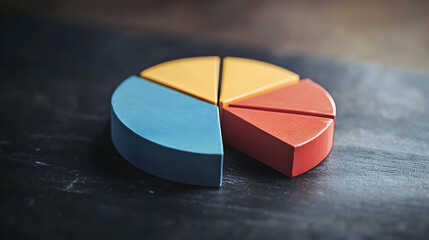 Obraz premium Pie chart to visualize investment diversification, financial planning and investment, allocating money to invest in different types of assets