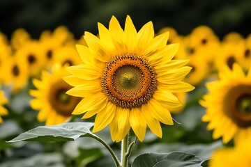 Fototapeta premium Sunflowers, artistic muse, bold strokes inspire painters with their striking appearance