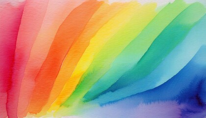 Obraz premium rainbow watercolor painted on textured paper - minimal retro style illustration, beautiful gentle abstract background