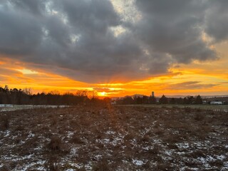 sunset in the mountains