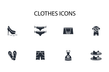 Clothes icon set.vector.Editable stroke.linear style sign for use web design,logo.Symbol illustration.