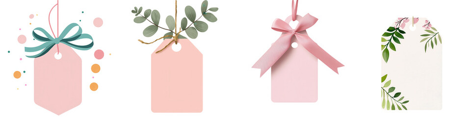 Elegant set of decorative gift tags featuring pastel colors and intricate designs, perfect for any special occasion.