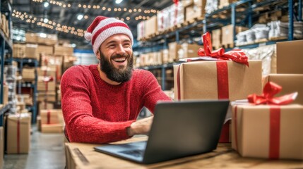 Obraz premium Happy Holiday Worker