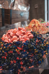 multi-colored gelatin candies in a store