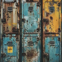 Old Rusty Nostalgia Weathered Lockers