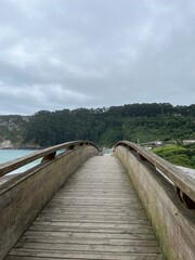 Fototapeta premium wooden bridge over the river