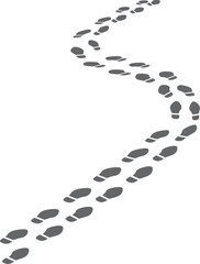Walk track. Black shoe footprint pair silhouettes