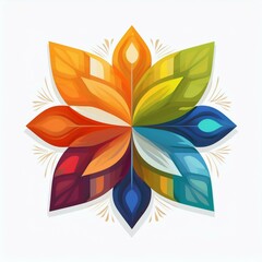 Naklejka premium logo base spirale ronde de plumes ou de flammes en couleur pour entreprise ou association dessin ia