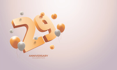 29th Anniversary Celebration Vector Banner – Festive Design with Editable Copy Space