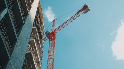 Construction Crane and Building