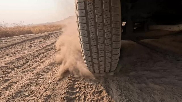 truck moving on a dirt road