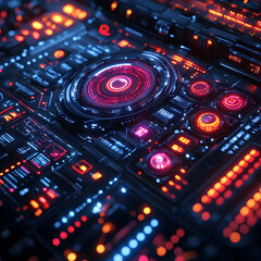 Obraz premium Futuristic Technology Interface 3D Illustration