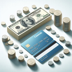 Fototapeta premium Free Money vector money photo Gold coins and banknotes 3d cartoon style icon black Friday