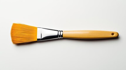 A beautifully crafted paintbrush placed on a bright white background under soft lighting perfect for promoting artistic supplies focusing on precision and creativity