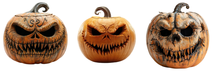 A scary looking orange pumpkin with a ghost face.