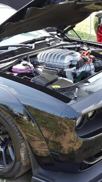 powerful engine on car vertical video