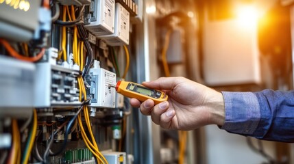 Electrician Checking Electrical Panel