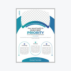 Modern medical and clinic flyer design template