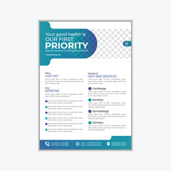 Modern medical and clinic flyer design template