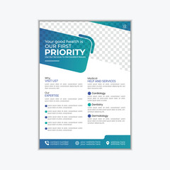 Modern medical and clinic flyer design template
