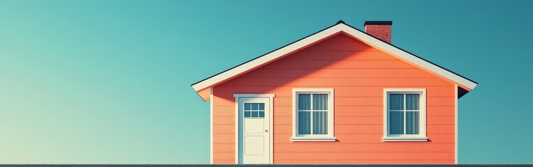 Naklejka premium Modern Minimalist Blue House Concept