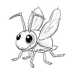 Weevil insect illustration coloring page - coloring book for kids