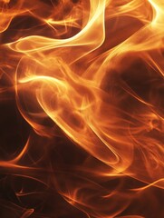 Fototapeta premium Flame with Fire Element, abstract design with intense heat, burning passion, and dark background for use in creative projects.