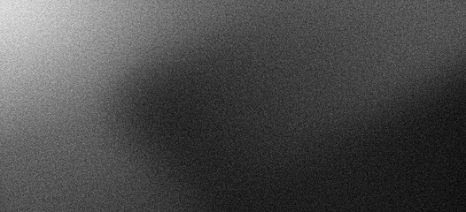 Black grainy gradient background, dark gray monochrome noise texture, grunge abstract banner poster header backdrop design
