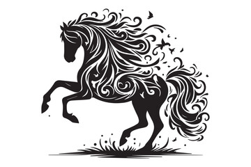 Horse silhouette vector illustration