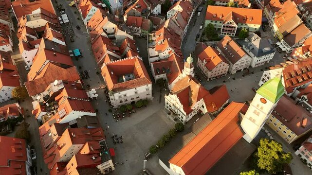 Aerial View of Historic Wangen im Allgaeu, Germany
aerial video capturing the picturesque old town of Wangen im Allgaeu, Baden-Wuerttemberg, Germany. This drone footage showcases the red-tiled rooftop