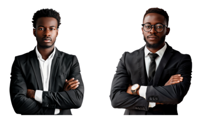 Set of black bear. Isolated on transparent background.