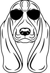 Basset Hound In Sunglasses