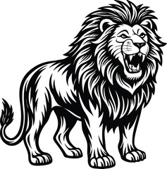 Obraz premium a black and white carton style lion picture