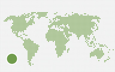 Fototapeta premium Abstract World Map with round Dots