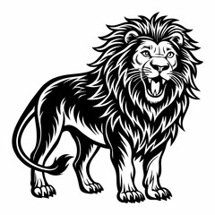 Naklejka premium a colorful carton style lion picture