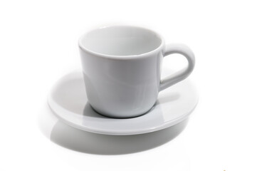 Directly above shot of empty cup on white background