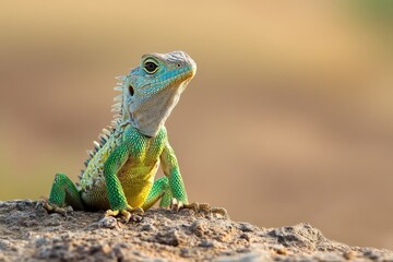 Fototapeta premium Afica Agama Lizard: A Stunning Reptile in the Eastern Wilderness