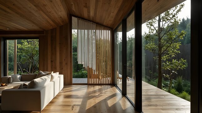 wood houses with glassframe work and beatiful look and ventilation system with natral shade .