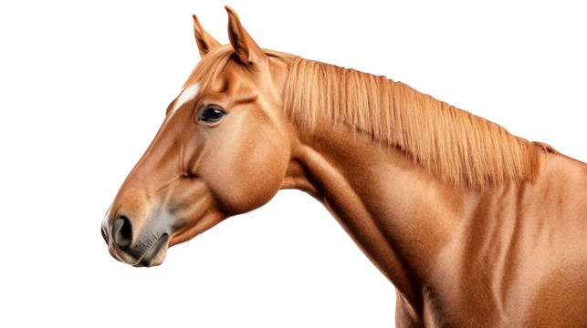 Close Up Portrait of a Brown Horse with White Mark - Powered by Adobe